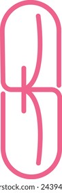 the shape of the letters S and K inside, pink and simple.
