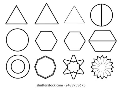 Shape line art illustration for enthusiasts of geometric artistic creations