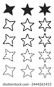 shape line dot style star shape element collection for decoration