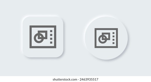 Shape line icon in neomorphic design style. Graphic signs vector illustration.