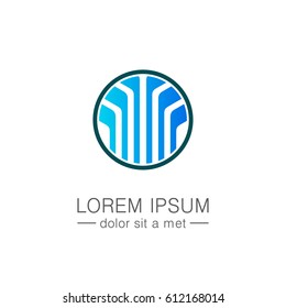 shape line round business company logo