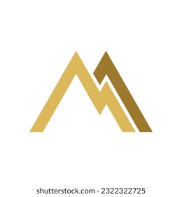 Shape line triangle mountain abstract logo vector image