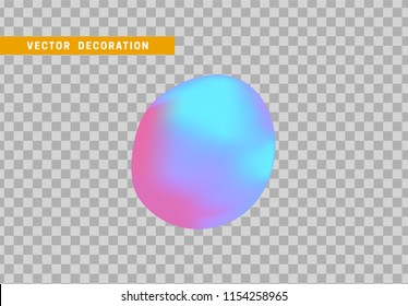 Shape liquid drops with colorful gradient. Abstract 3d fluid.