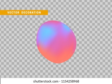Shape liquid drops with colorful gradient. Abstract 3d fluid.