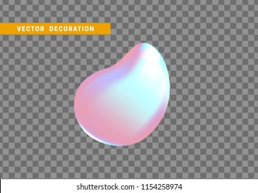 Shape liquid drops with colorful gradient. Abstract 3d fluid.