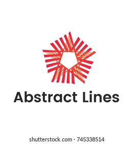 Shape logo design template. Modern star abstact vector illustration with lines