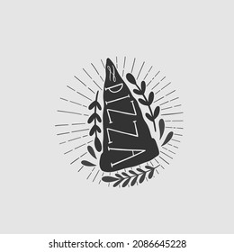 Shape logo design.Hand drawn graphic abstract.Element isolated in white background.Vector illustration.