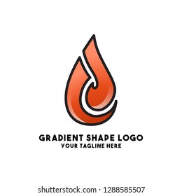 shape logo gradient with modern style 3d color idea design company