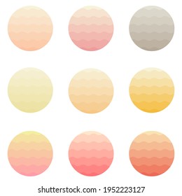 Conjunto de logotipos de formas. Logotipos aislados de forma redonda colorida abstracta sobre la ilustración vectorial de fondo blanco. Conjunto de fondo de logotipos.