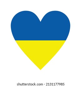 Shape of love half blue half yellow colors for free Ukraine design vector illustration 
