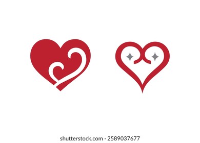 shape of love icon vector silhouette isolated in white background