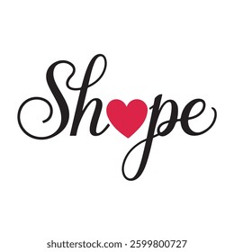 Shape love typography t-shirt design