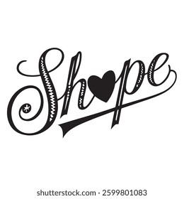 Shape love typography t-shirt design