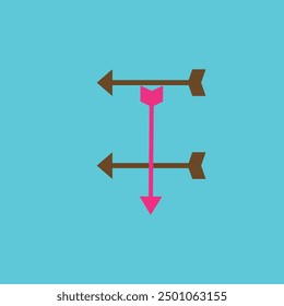 shape made of pink and brown arrows in front of the background