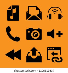 shape, mail, e-mail, element, dj and mpeg icon vector set. Flat vector design with filled icons. Designed for web and software interfaces