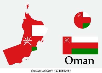 Shape Map Flag Oman Country Epsfile Stock Vector (Royalty Free ...