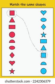 Shape matching game, Teaching Aid for kids, Shapes matching game. Shape lesson