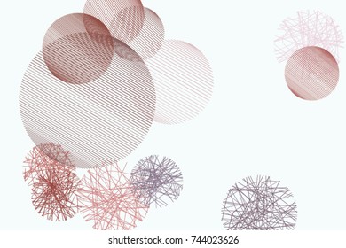 Shape of messy random line circles, abstract geometric background pattern. Vector illustration graphic.