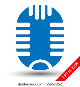 Shape of the microphone. Logo of microphone. Vector illustration.