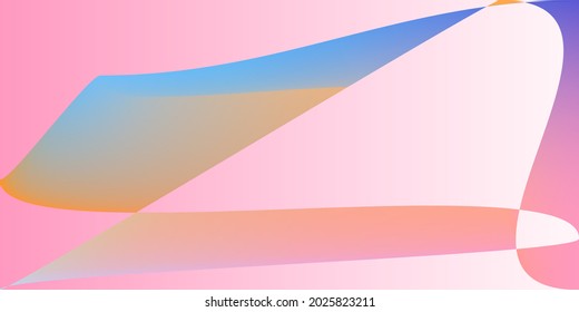 Shape Minimal Smooth Technology Horizontal Lines. Pink Fluid Layers Dynamic Futuristic Gradient Mesh. Multicolor Neon Rainbow Digital Trendy Background. Pastel Psychedelic Modern Color Illustration.