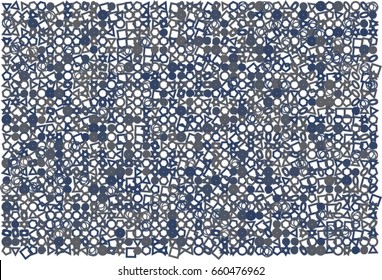 Shape of mixed, abstract background pattern. Style of mosaic or tile. Vector illustration graphic.