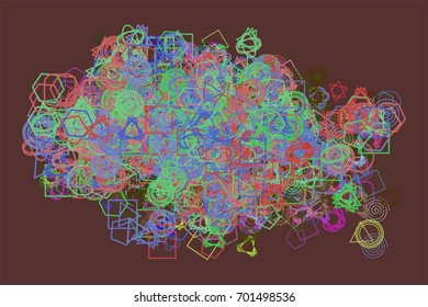 Shape of mixed, abstract background pattern. Vector illustration graphic.