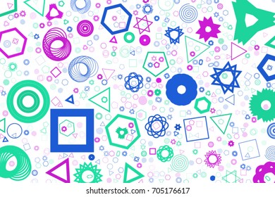 Shape of mixed geomtirc abstract background pattern. No overlapping. Vector illustration graphic.
