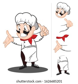 the shape and movement of the chef's expression character