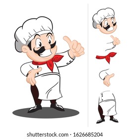 the shape and movement of the chef's expression character