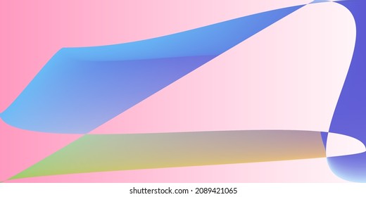 Forma Multicolor Neon Arcoiris Suave Superficie. Malla digital de gradiente rosado de color dinámico futurista. Ilustración de capas mínimas de tecnología lisa. Fondo Psicodélico Moderno Pastel Fluido Borroso.