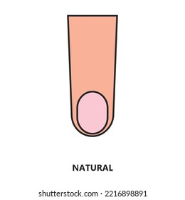 Icono de vector de uñas de forma.Icono de vector de color aislado en la uña de forma de fondo blanco.