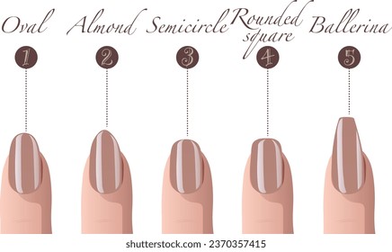 The shape of nails and their names for a good manicure