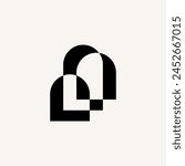 shape niche door window logo vector icon illustration