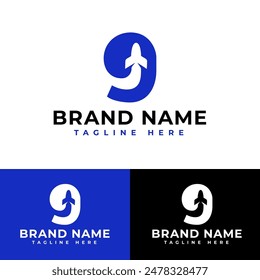 the shape of the number 9 or the letter G with a rocket shape inside, a logo for startup businesses and all technology blockchain business marketing marketers symbol icon flat logo stock vector design