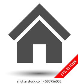 Shape of the one-stored house. Flat logo of house. Home vector picture.