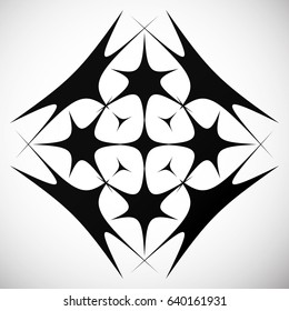 Shape with overlapping circles motif. Geometric intersecting circles, rings abstract icon