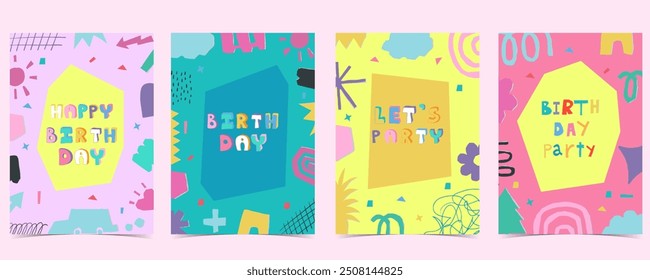 Forma de papel recortado de fondo con colorido. Vector de ilustración para A4 Vertical Kid Design