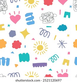 Forma de papel recortado patrón sin fisuras sobre fondo blanco cuadrado