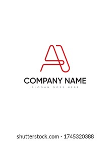 Forma de la pantalla del clip tipo de letra Una plantilla de logotipo, el logotipo del vector para la identidad empresarial y de la empresa 