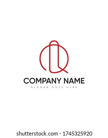 The shape of paperclip display typeface Q logo template, Vector logo for business and company identity 