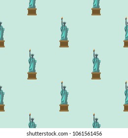 Shape pattern cityscape architecture statue liberty vector illustration. Silhouette Empire City usa travel urban modern downtown america