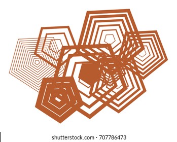 Shape of pentagon, abstract geometric background pattern. Vector illustration graphic.