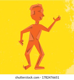 Forma de la persona como papel plegado 