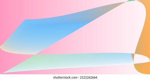 Shape Pink Digital Multicolor Rainbow Gradient Mesh. Minimal Dynamic Modern Layers Illustration. Smooth Psychedelic Fluid Technology Original Background. Pastel Neon Futuristic Color Smooth Surface.