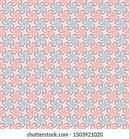 The shape of a pink-gray windmill arranged in a pattern  Seamless background.