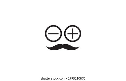 diseño de icono de forma más menos logotipo de cara