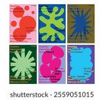 Shape poster template color combination simple minimal modern style big bold shapes collection layout flyer lettering typo brochure cover card business annual exhibition festival front page