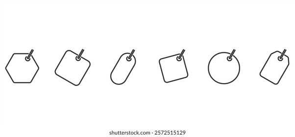Shape Price Tag icon vector illustration logo template for many purpose.Price tag flat icons set. Label Discount tag icon set. Price label in flat style. Price tag vector illustration in transparent.