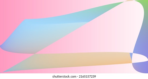 Shape Psychedelic Neon Fluid Office Background. Smooth Technology Layers Pink Horizontal Lines. Futuristic Color Minimal Dynamic Multicolor Gradient Mesh. Pastel Rainbow Digital Modern Illustration.