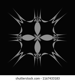 Shape of rays symbol sign on a black background